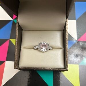 Sophisticated Pink and Silver Diamond Ring